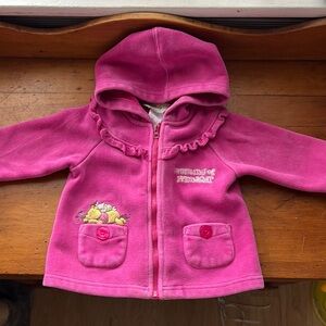Pink Hooded Winnie the Pooh Jacket with Embroidery